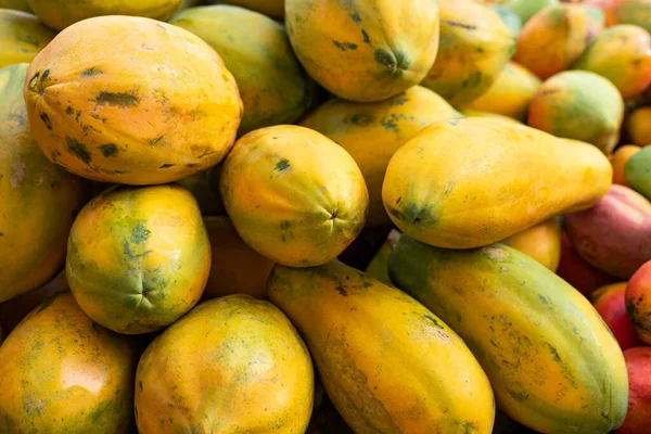 Tropische Bio Papaya Auf Dem Kolumbianischen Marktplatz Carica Papaya — Stockfoto