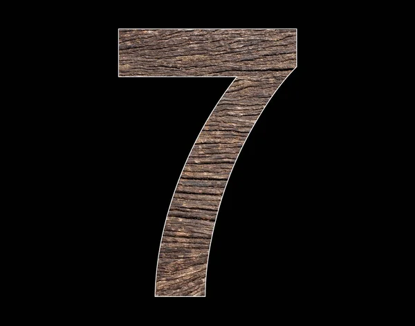 Número Siete Textura Rústica Corteza Árbol — Foto de Stock