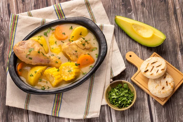 Traditional Colombian Chicken Sancocho Gastronomy Colombia — Stock Photo, Image