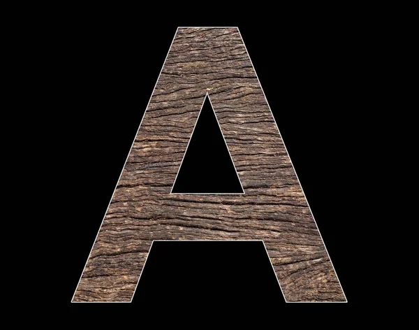 大文字Aのアルファベット ロシア語の木の皮質テクスチャ — ストック写真