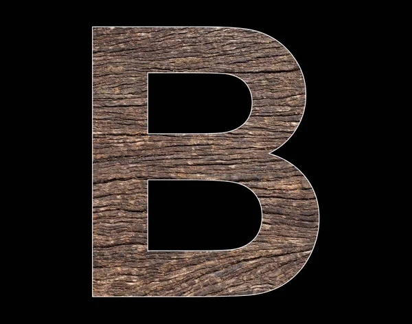 アルファベットの大文字B ロシア語の木の皮質テクスチャ — ストック写真