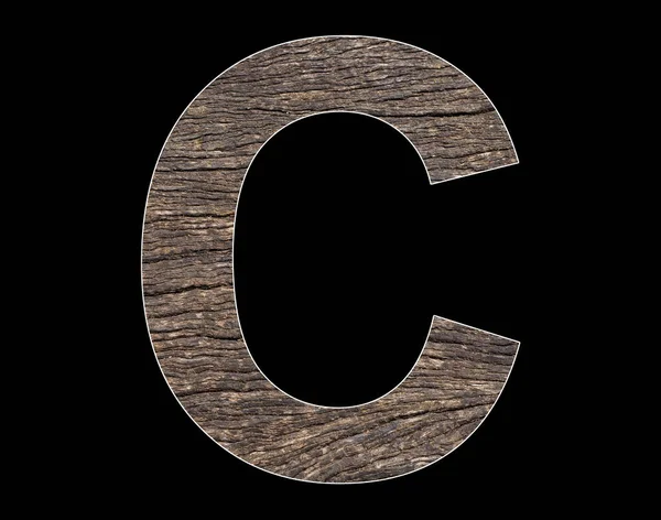 字母C大写字母 Rustic树皮质纹理 — 图库照片