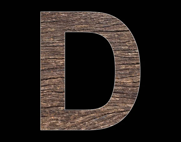 アルファベットの大文字D ロシア語の木の皮質テクスチャ — ストック写真