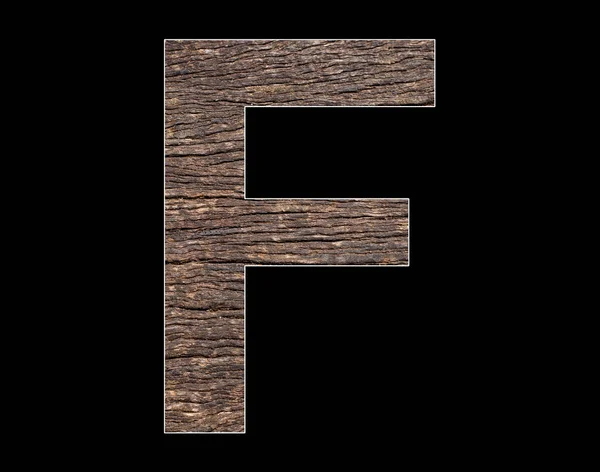 アルファベットの大文字F ロシア語の木の皮質テクスチャ — ストック写真