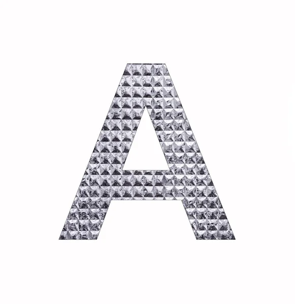 Alfabet Letter Een Hoofdletters Gestructureerde Glanzende Zilveren Folie — Stockfoto