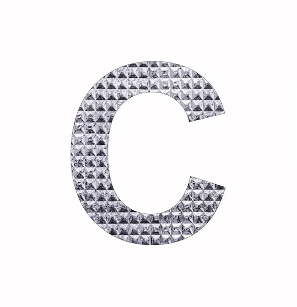 字母字母C大写字母 Shiny Silver Foil — 图库照片