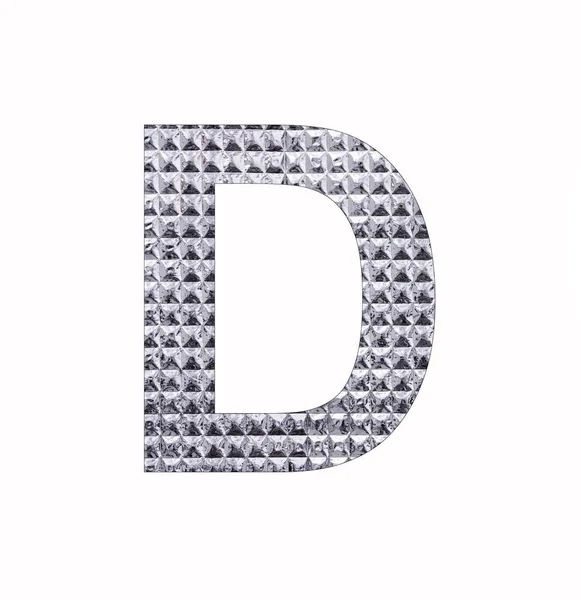 Lettre Alphabet Majuscule Feuille Argent Brillant Texturé — Photo