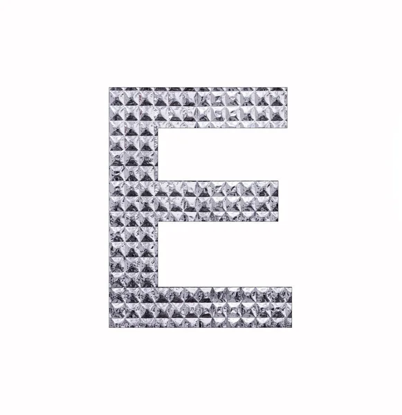 Alphabet Letter Großbuchstabe Texturierte Glänzende Silberfolie — Stockfoto