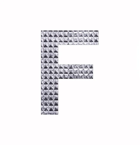 Alfabeto Letra Maiúscula Texturizado Folha Prata Brilhante — Fotografia de Stock