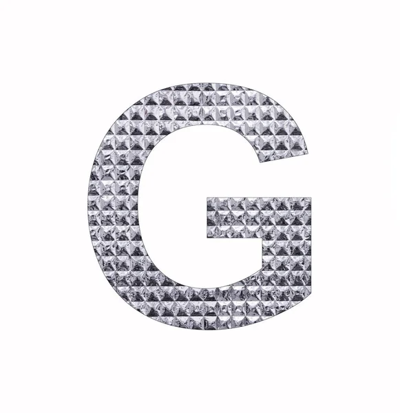 Aphabet Letter Uppercase Textured Shiny Silver Foil — 스톡 사진