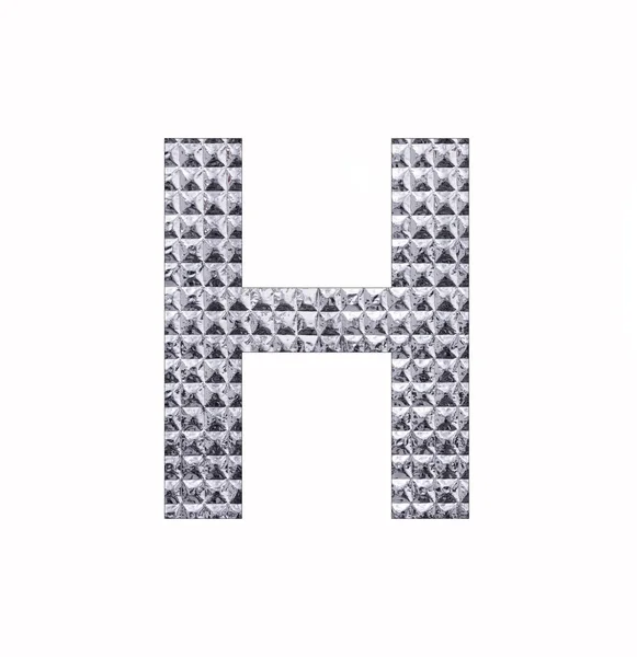 字母字母H大写字母 Shiny Silver Foil — 图库照片