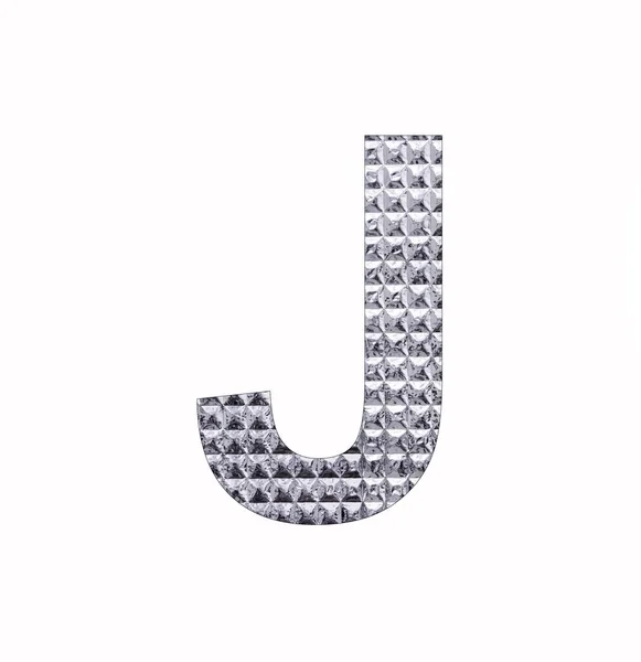 Lettre Alphabet Majuscule Feuille Argent Brillant Texturé — Photo