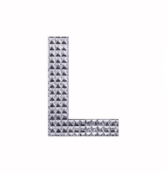 Alphabet Letter Uppercase Textured Shiny Silver Foil — Stock Photo, Image
