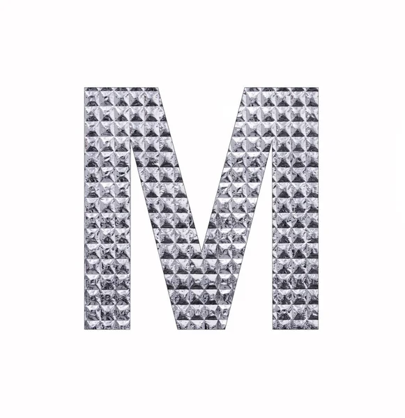 Alfabet Letter Hoofdletters Gestructureerde Glanzende Zilveren Folie — Stockfoto