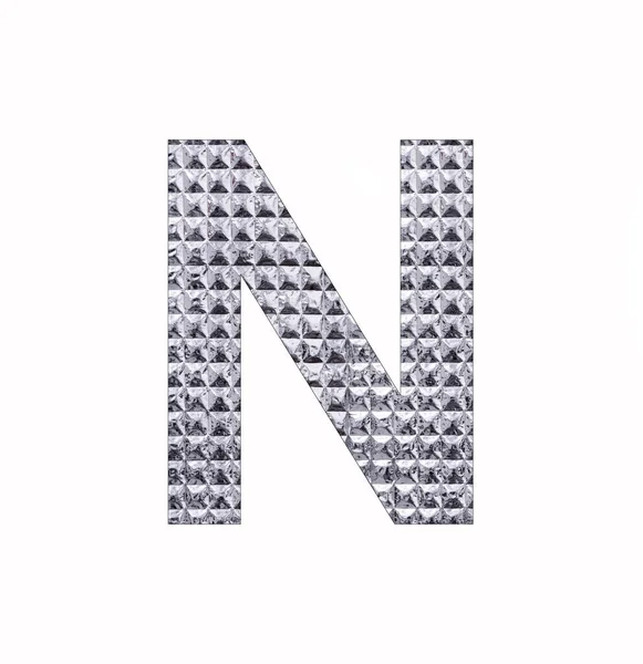 Alphabet Letter Uppercase Textured Shiny Silver Foil — Stok Foto