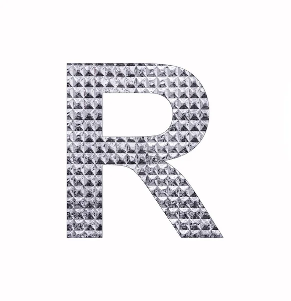 Alphabet Buchstabe Großbuchstabe Texturierte Glänzende Silberfolie — Stockfoto