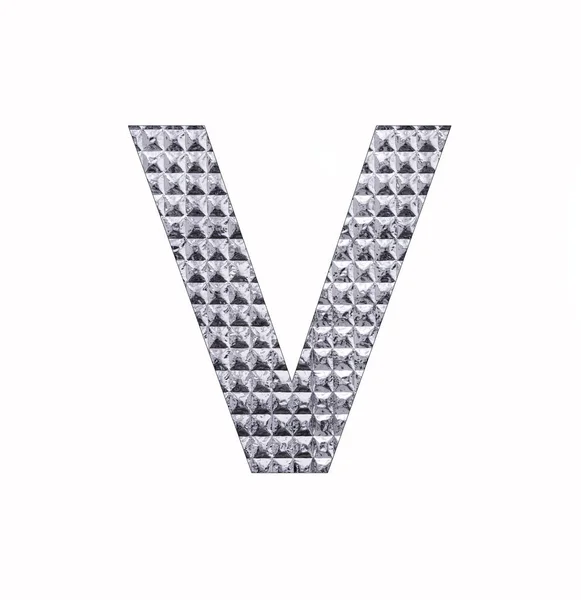 Alphabet Letter Uppercase Textured Shiny Silver Foil — 스톡 사진