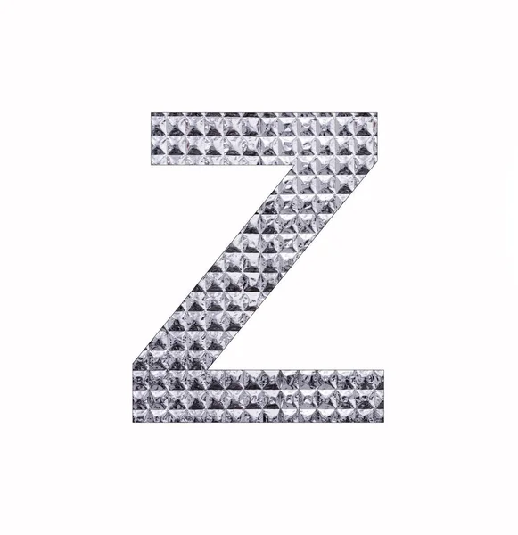 アルファベット文字Z大文字 テクスチャ Shiny Silver Foil — ストック写真