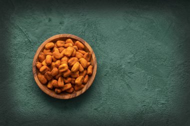 Crisp roasted chili corn - Zea mays. Toasted snacks in the bowl