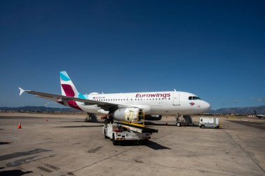 Palma de Mallorca - Spain. October 5, 2022. Eurowings is an airline headquartered in Dusseldorf, Germany. It is a low-cost airline dependent on Lufthansa