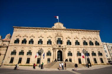 Valletta, Malta. October 7, 2022. The Castilla Hostel is a building located in Valletta, Malta. Now houses the Prime Minister's Office