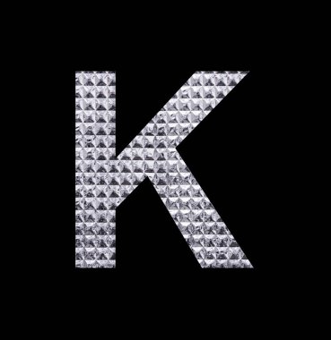 Alfabe harfi K - desenli parlak gümüş kağıt