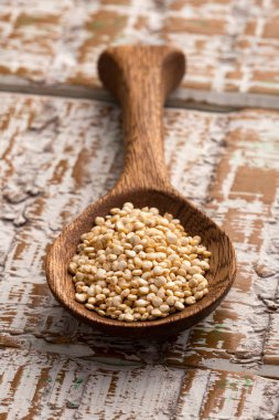 Chenopodium quinoa - White quinoa seeds in spoon