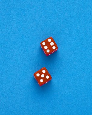 Pair of dice for board game - Blue eva rubber background