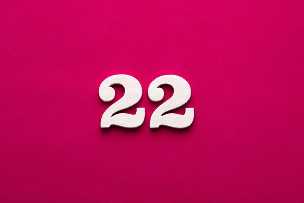 Number White Wooden Number Rhodamine Red Background — Photo