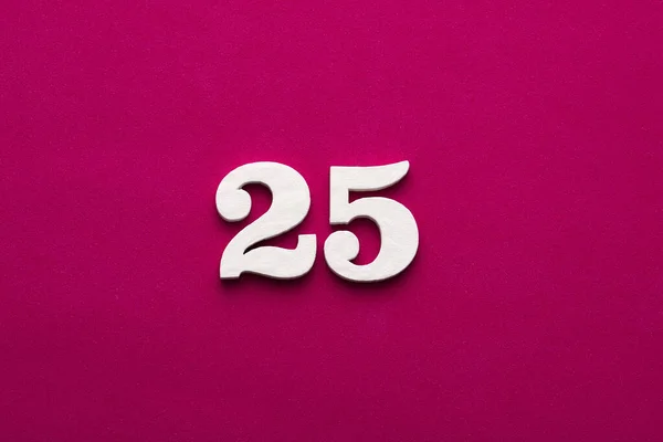 Number White Number Wood Rhodamine Red Background — Stock Fotó