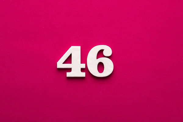 Number White Wooden Number Rhodamine Red Background — Stock Photo, Image