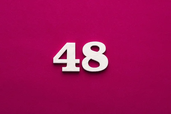 Number White Wooden Number Rhodamine Red Background — 스톡 사진