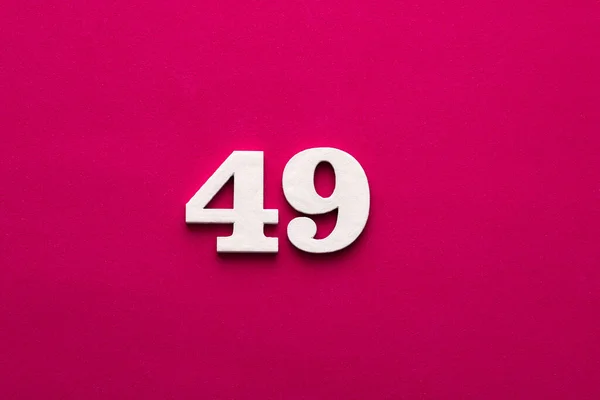 Number White Number Wood Rhodamine Red Background — Stok fotoğraf