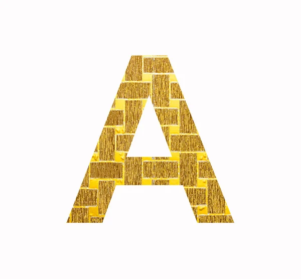 字母字母A大写字母 金光闪闪的金箔纹理 — 图库照片