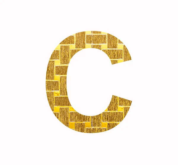 字母字母C大写字母 金光闪闪的金箔纹理 — 图库照片