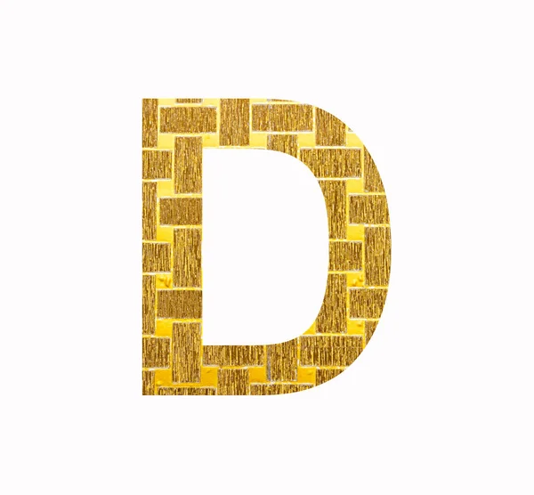 アルファベット文字D大文字 ゴールドグリッター箔テクスチャ — ストック写真