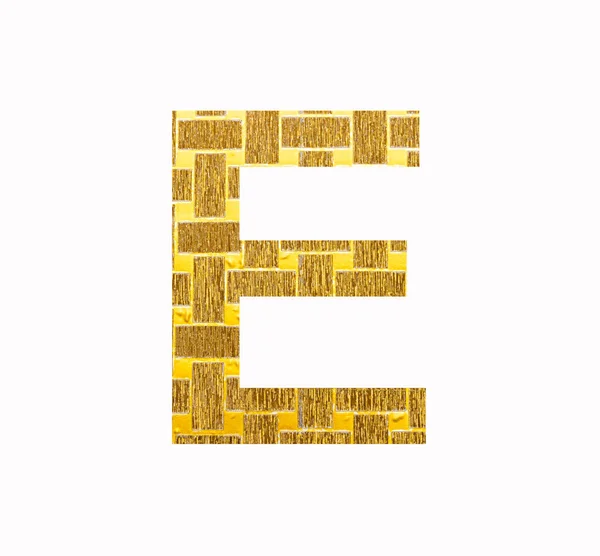 字母字母E大写字母 金光闪闪的金箔纹理 — 图库照片
