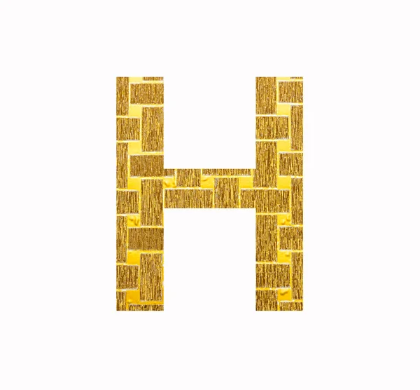アルファベット文字H大文字 ゴールドグリッター箔テクスチャ — ストック写真