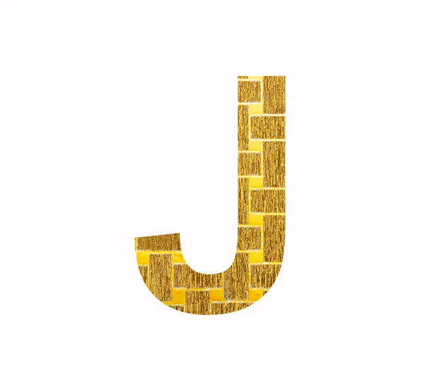 Alfabeto Lettera Maiuscolo Oro Lamina Glitter Strutturato — Foto Stock