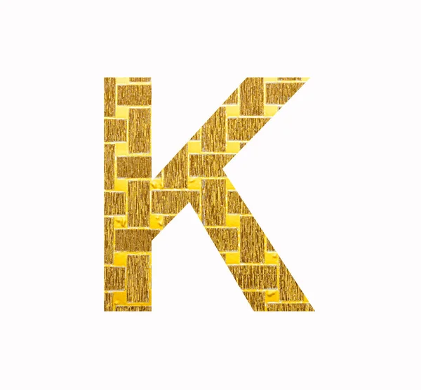 アルファベット文字K大文字 ゴールドグリッター箔テクスチャ — ストック写真