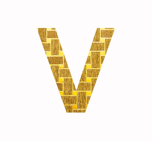 Alphabet Letter Uppercase Gold Glitter Foil Textured — Stock Photo, Image