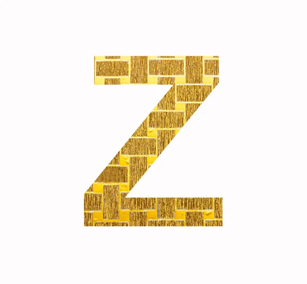 Litera Alfabetu Duża Gablota Złoty Brokat Teksturowana Folia — Zdjęcie stockowe