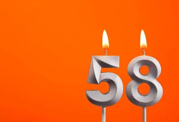 Vela Número Cumpleaños Fondo Naranja —  Fotos de Stock