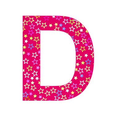 Alfabe harfi D büyük harf - Renkli konfetiyle doğum günü arkaplanı
