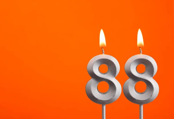 Kaarsnummer Verjaardag Oranje Achtergrond — Stockfoto