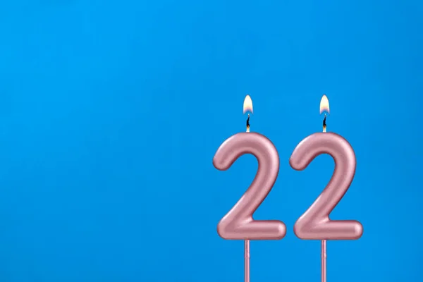 Candle Number Birthday Blues Foamy Background — Stock Photo, Image
