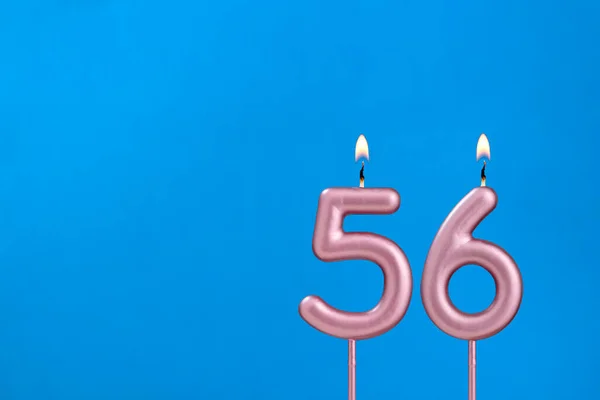 キャンドル番号56 青の誕生日 Famy Background — ストック写真