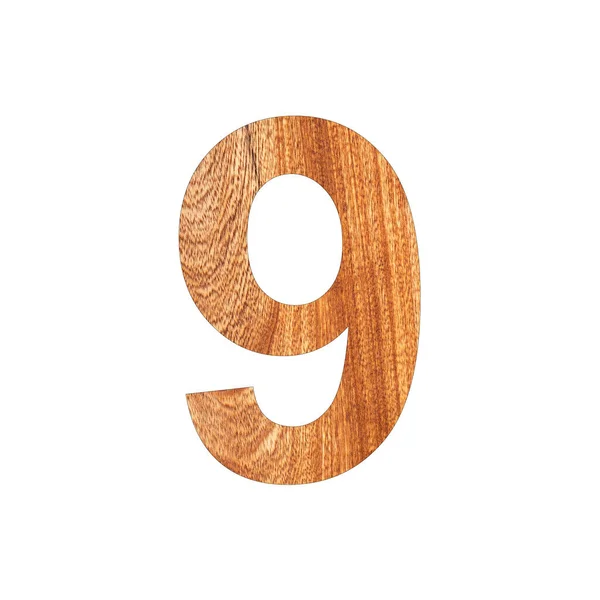 Numer Tłem Drewna Dębowego Białe Tło — Zdjęcie stockowe