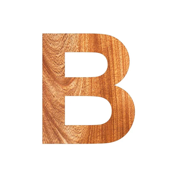 橡木质地大写字母B 白色背景 — 图库照片