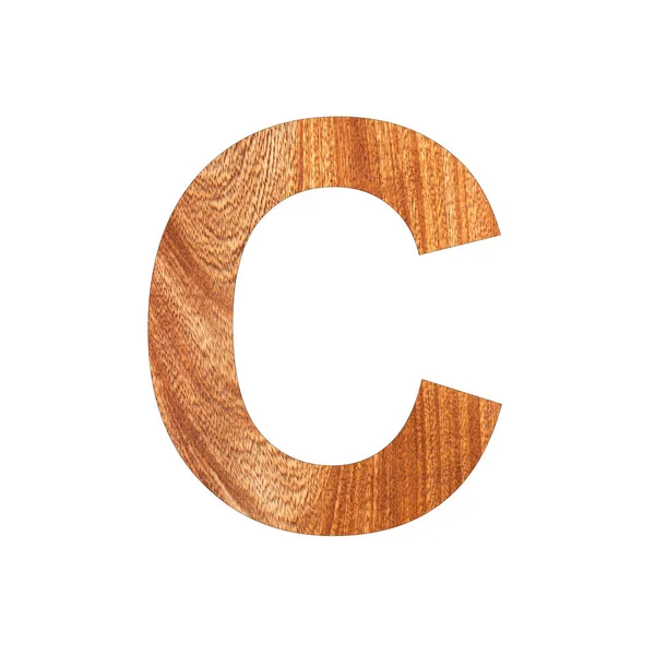 橡木质地大写字母C 白色背景 — 图库照片